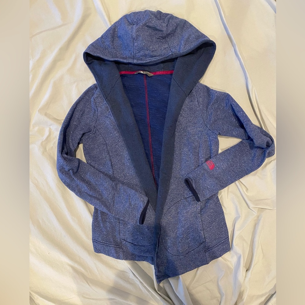 The North Face Heathered Blue Hooded Cardigan